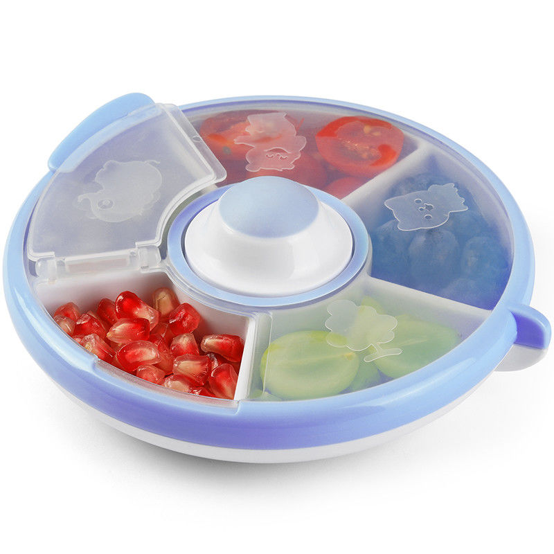 Kinder-PP-Plastik-Geteilte-Snack-Teller BPA-frei 5 Kompartiment große Medizin Pille Organisator