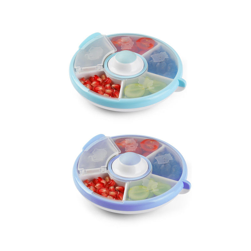 Kinder-PP-Plastik-Geteilte-Snack-Teller BPA-frei 5 Kompartiment große Medizin Pille Organisator
